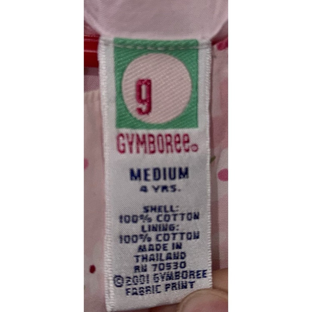 Vintage 2001 Gymboree Toddler Girls Pink Floral Sleeveless Cotton Dress Size 4 - Picture 2 of 3
